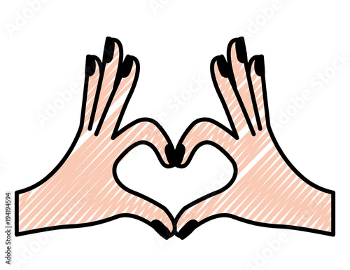 hands forming a heart with fingers vector illustration design