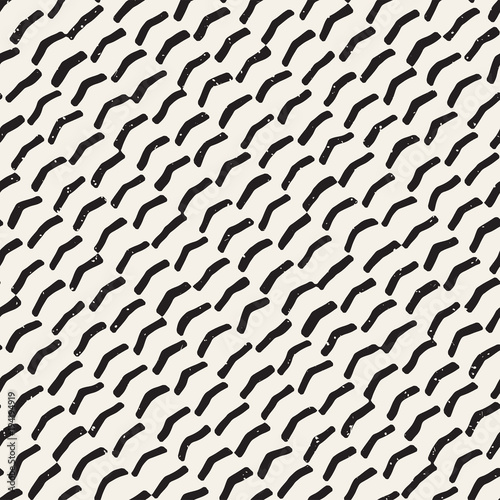 Hand drawn style seamless pattern. Abstract geometric tiling background in black and white. Vector doodle line lattice
