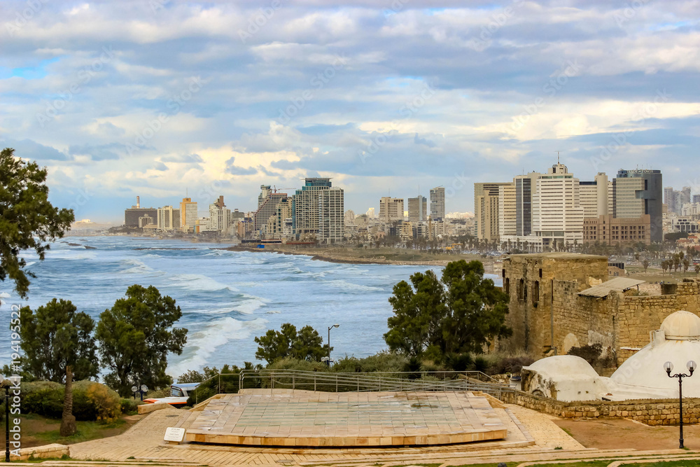  Tel Aviv city on the Mediterranean coast