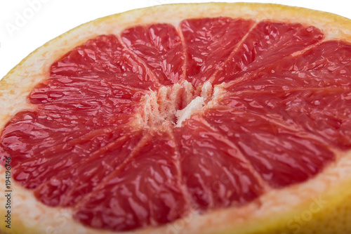 Juicy red grapefruit isolation 