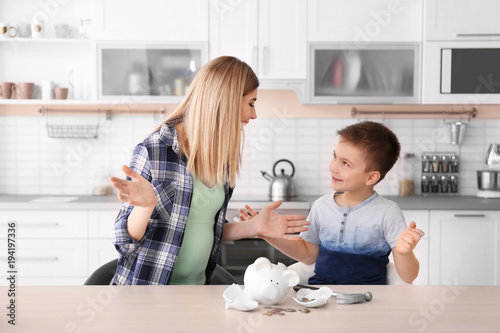 Mother and little son with ...