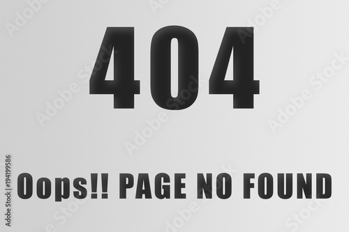 Pagina no encontrada, error 404. photo
