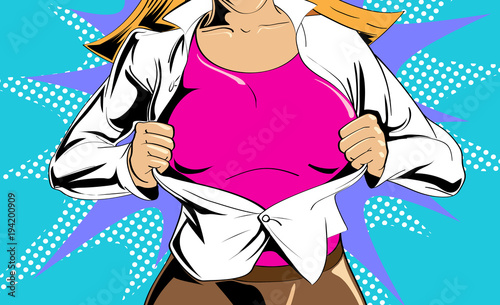 Sexy blonde girl character in style of vintage comic books. Vector illustration.