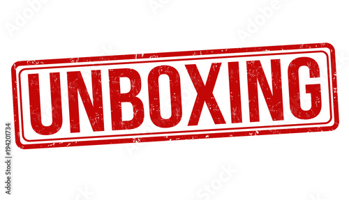 Unboxing grunge rubber stamp