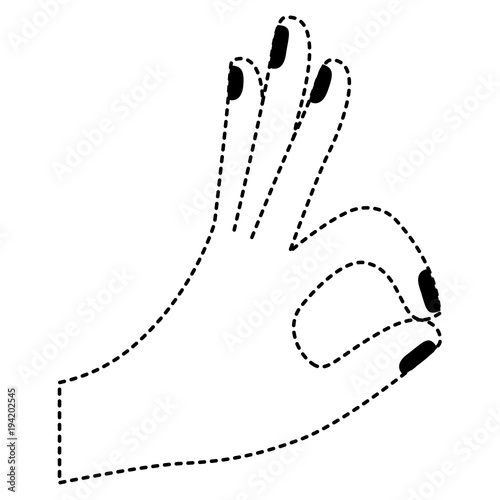 ok gesture with hand vector illustration design