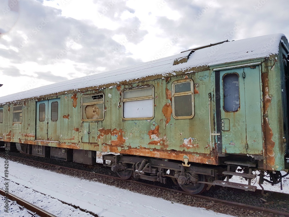 Fototapeta premium Vintage wagon derelict rust