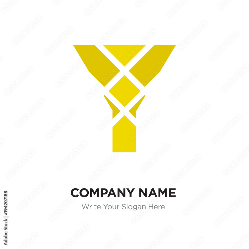 Y Letter Logo with yellow connected line elements. Abstract geometric design, Elegant Alphabet logotype. Y Letter Logo with yellow connected line elements. Abstract geometric design, Elegant Alphabet logotype.