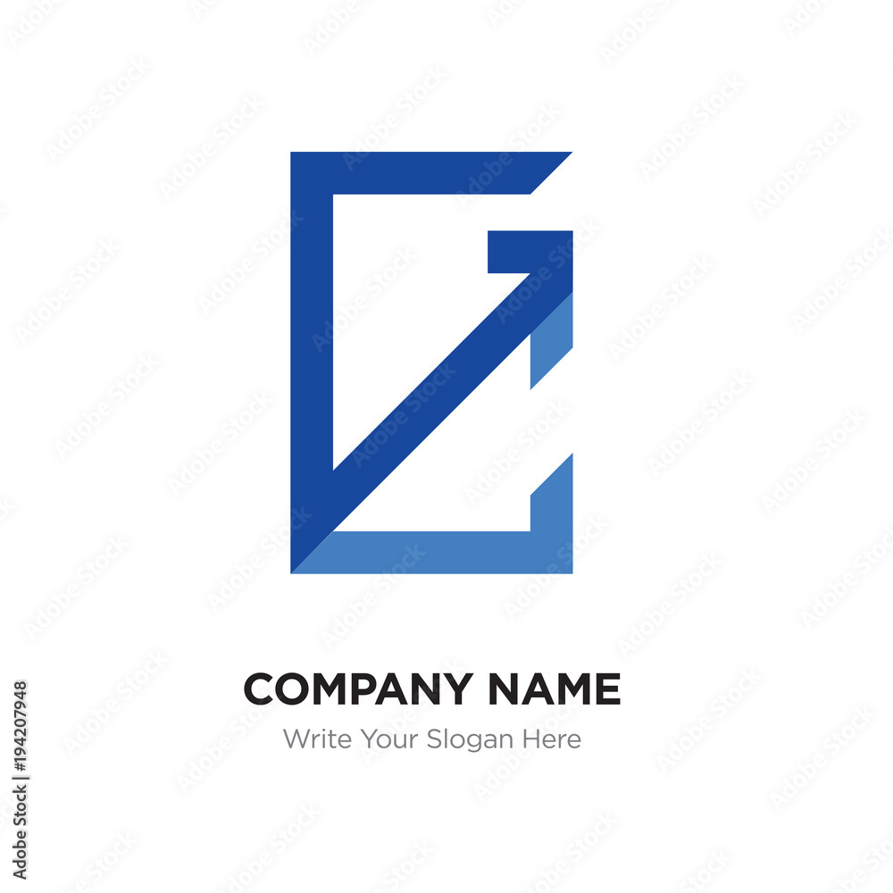 Abstract letter GC,CG logo design template, blUE Alphabet initial letters company name concept. Flat thin line segments connected to each other Abstract letter GC,CG logo design template, blUE Alphabet initial letters company name concept. Flat thin line segments connected to each other