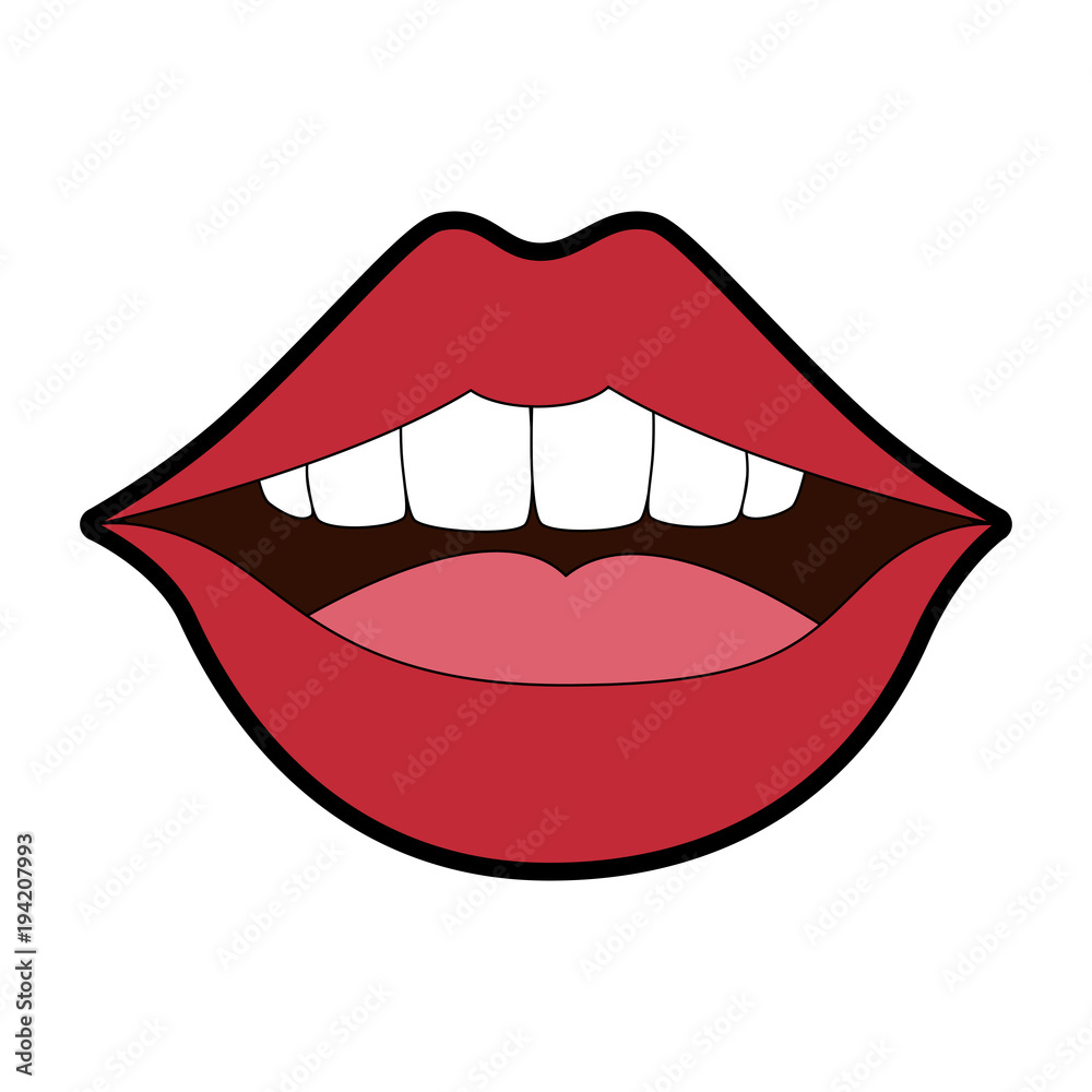 pop art lips icon vector illustration design pop art lips icon vector illustration design