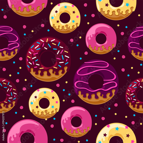 Glazed donuts pattern