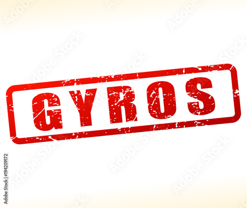 gyros red word stamp icon
