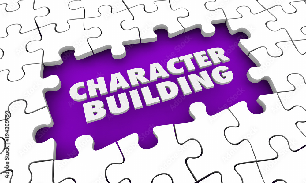 Character Building Puzzle Piece Hole 3d Illustration Character Building Puzzle Piece Hole 3d Illustration