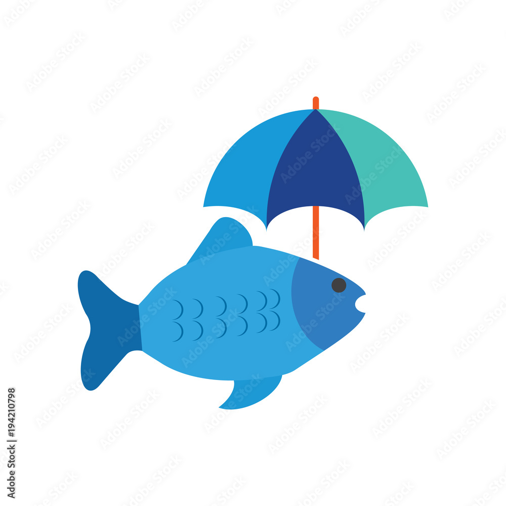 Umbrella Fish Logo Icon Design Umbrella Fish Logo Icon Design