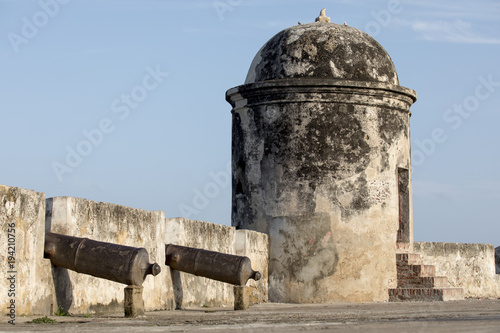 Cannons of Cartagena wall, Colombia