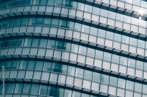 closeup of glass wall of modern building