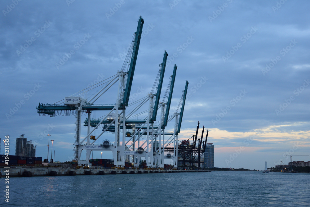 crane in Miami port