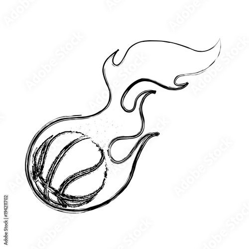 Basketball ball in fire