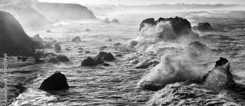 pacific morning surf on rocks sonoma photo