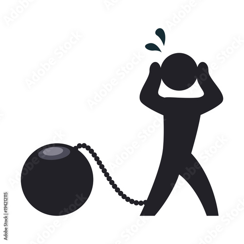 Prisioner with chain and ball