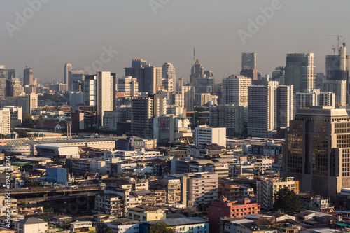 Cityscape and building of Bangkok in daytime, Bangkok is the capital of Thailand and is a popular tourist destination.