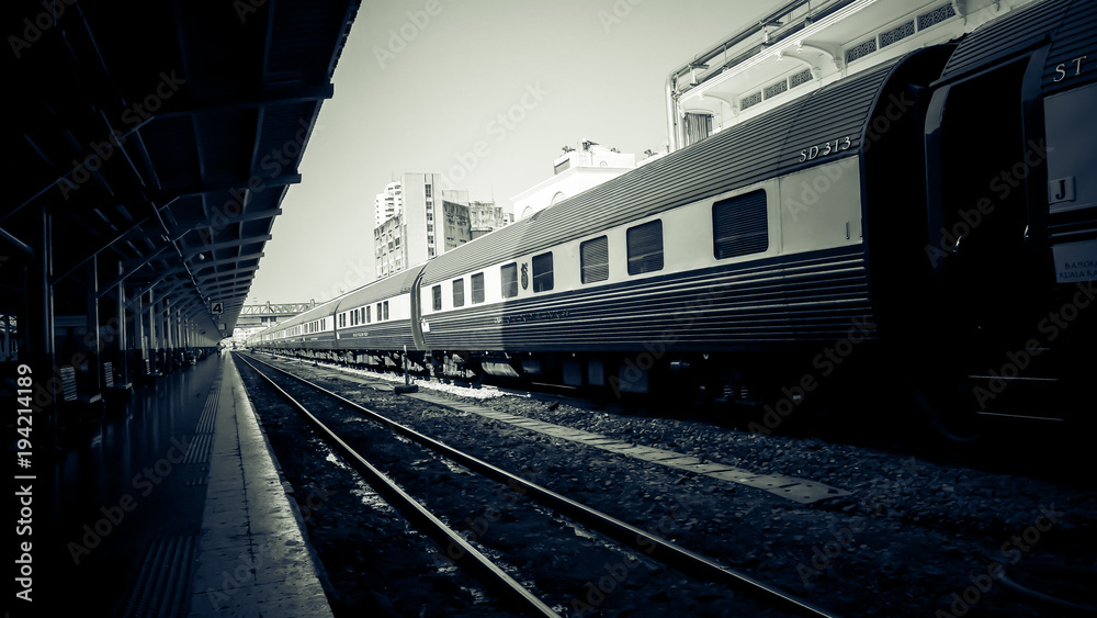 BangkokI, THAILAND - Febuary 13, 2018: The Eastern & Oriental Express Luxury Trains,Bangkok to Singapore in Hua Lamphong railway station BangkokI, THAILAND - Febuary 13, 2018: The Eastern & Oriental Express Luxury Trains,Bangkok to Singapore in Hua Lamphong railway station