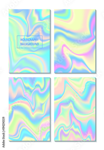 Hologram gradient set of four backgrounds