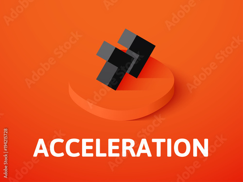 Acceleration isometric icon, isolated on color background