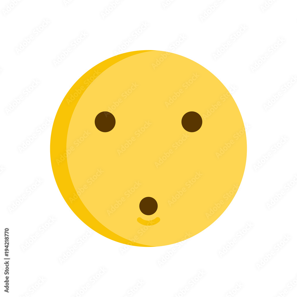 Fototapeta premium Cute surprised emoticon emoji. Vector icon smiley