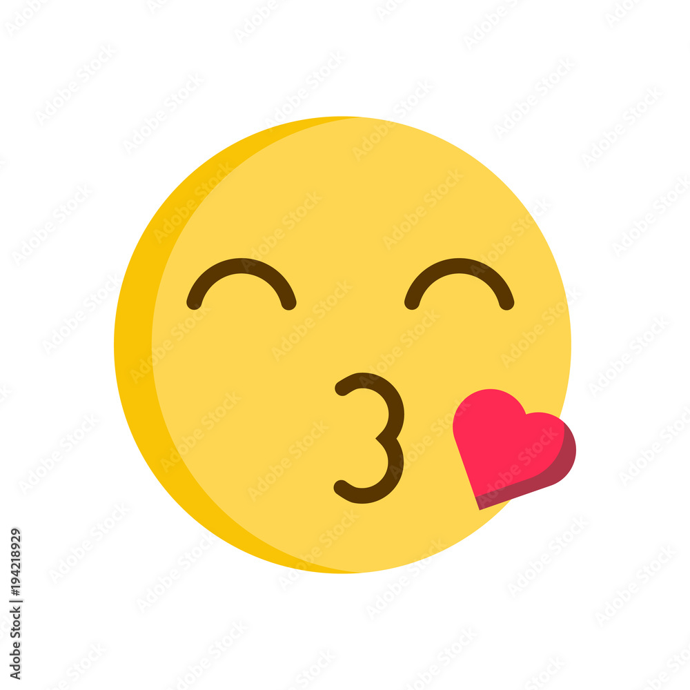 Kissing Emoticon Smiley Cute Romantic Emoji Icon Stock Vector Adobe Stock
