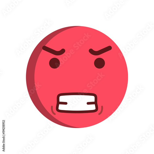 Angry emoticon. Vector smiley emoji icon