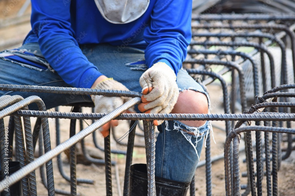 Worker working at construction site Worker working at construction site