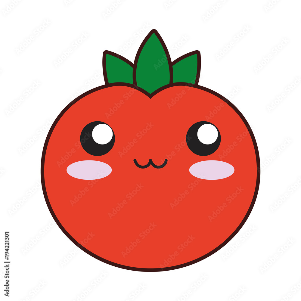 Obraz premium kawaii tomato vector illustration
