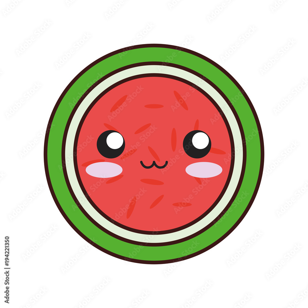 kawaii watermelon vector illustration kawaii watermelon vector illustration