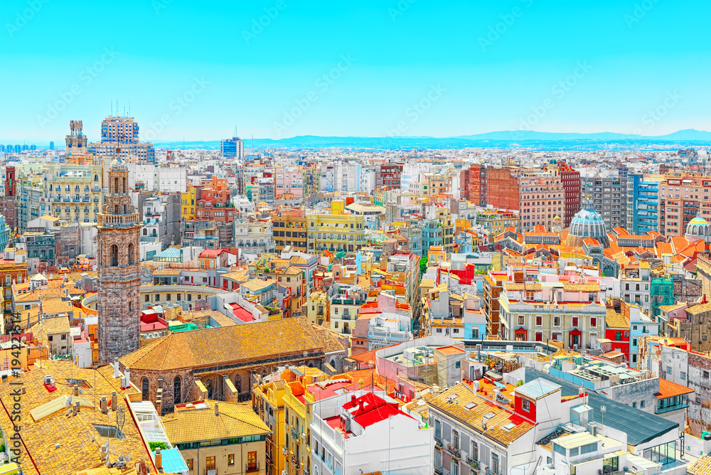 Panoramic view  of Valencia, is the capital of the autonomous co