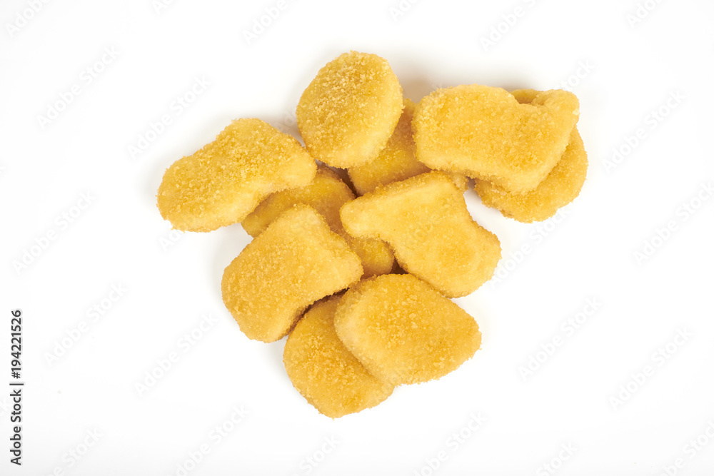 Chicken nuggets isolated on white background Chicken nuggets isolated on white background