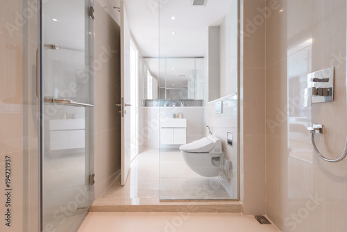 Interior of modern bathroom