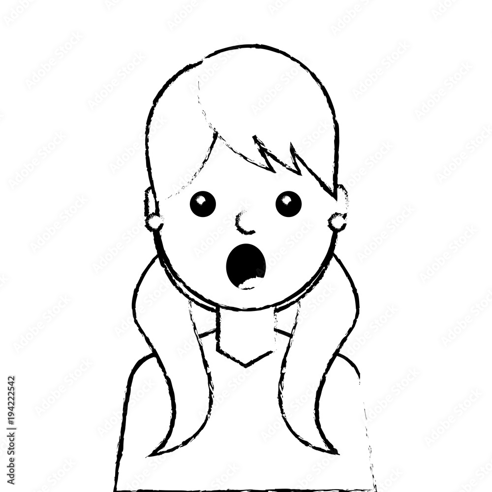 surprised young woman avatar character vector illustration design surprised young woman avatar character vector illustration design