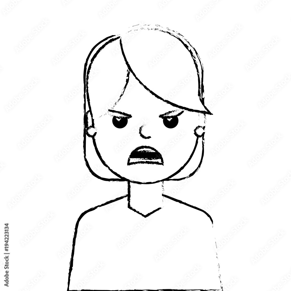 angry young woman avatar character vector illustration design angry young woman avatar character vector illustration design
