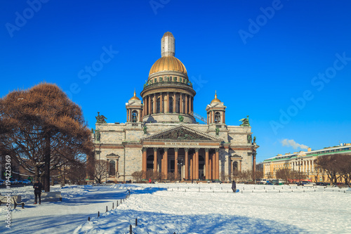 St. Isaac's Cathedral in St. Petersburg in winter