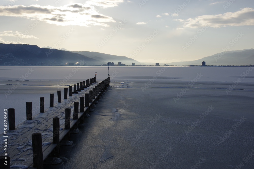 諏訪湖　冬の朝5　Lake Suwa winter morning5