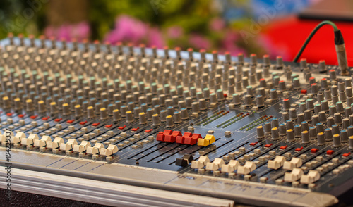 detail sound mixer closeup for mix music
