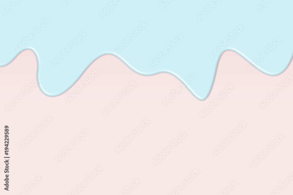 abstract of pastel blue liquid layer paint texture melt on pink canvas