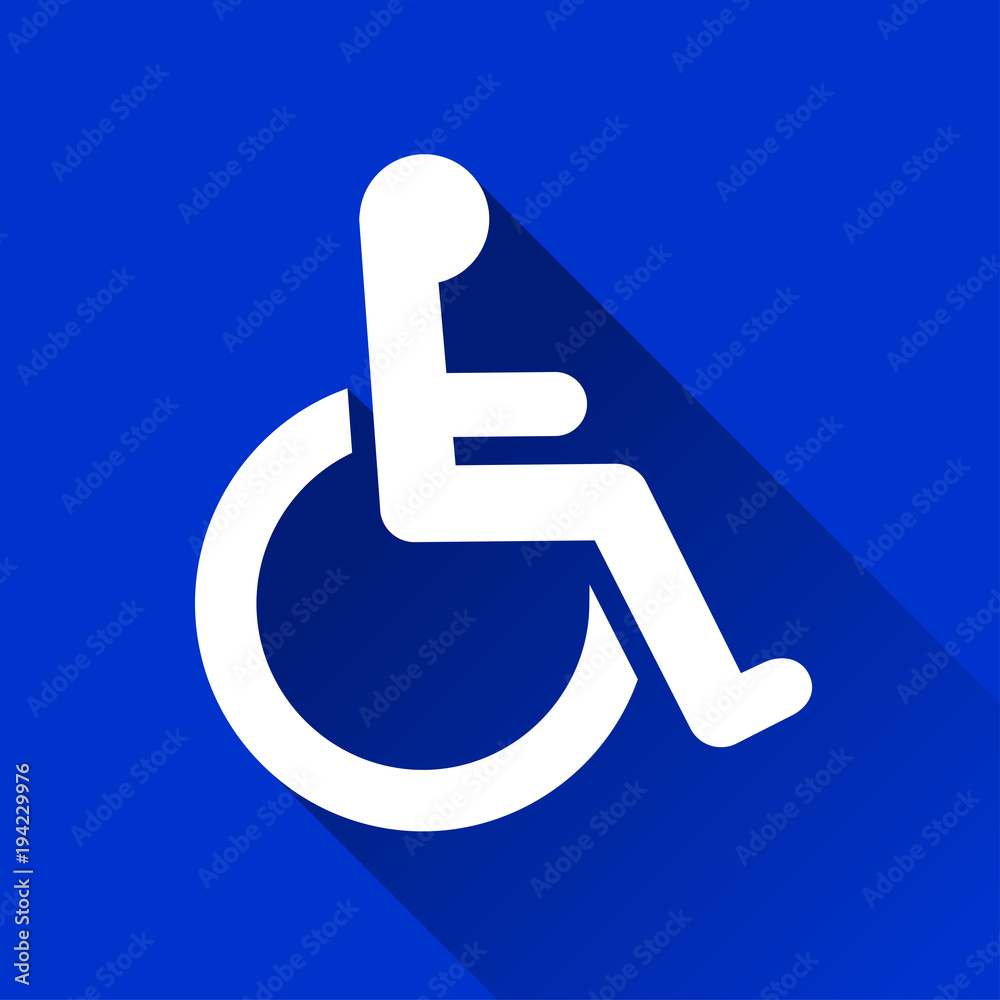wheelchair icon with long shadow wheelchair icon with long shadow