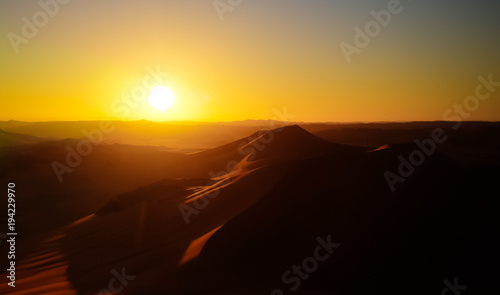 Sunrise view to Tin Merzouga dune, Tassili nAjjer national park, Algeria