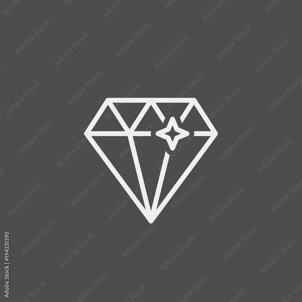 Diamond flat vector icon Diamond flat vector icon