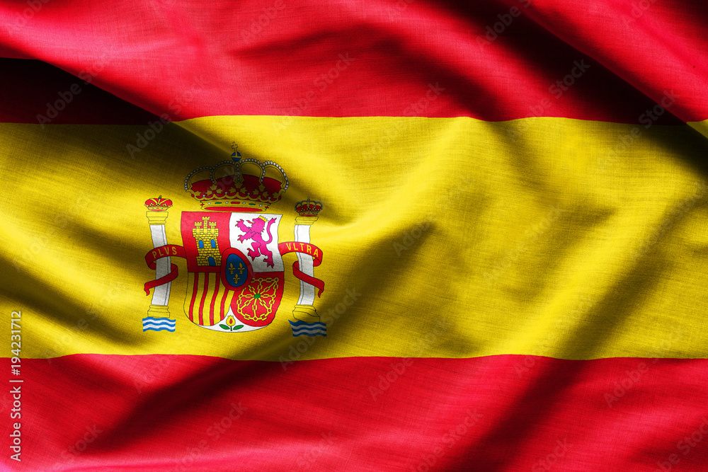 Fototapeta premium Spain waving flag