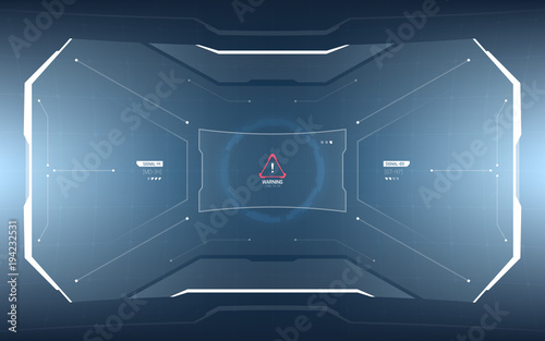 Sci-Fi Concept of Future Vector HUD Interface Screen. Virtual Reality View Display. Hologram Technology