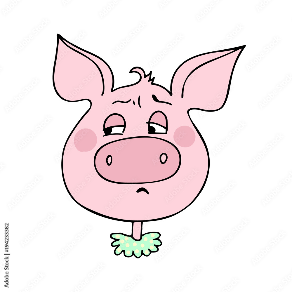 The cute pig has a embarrassment expression The cute pig has a embarrassment expression