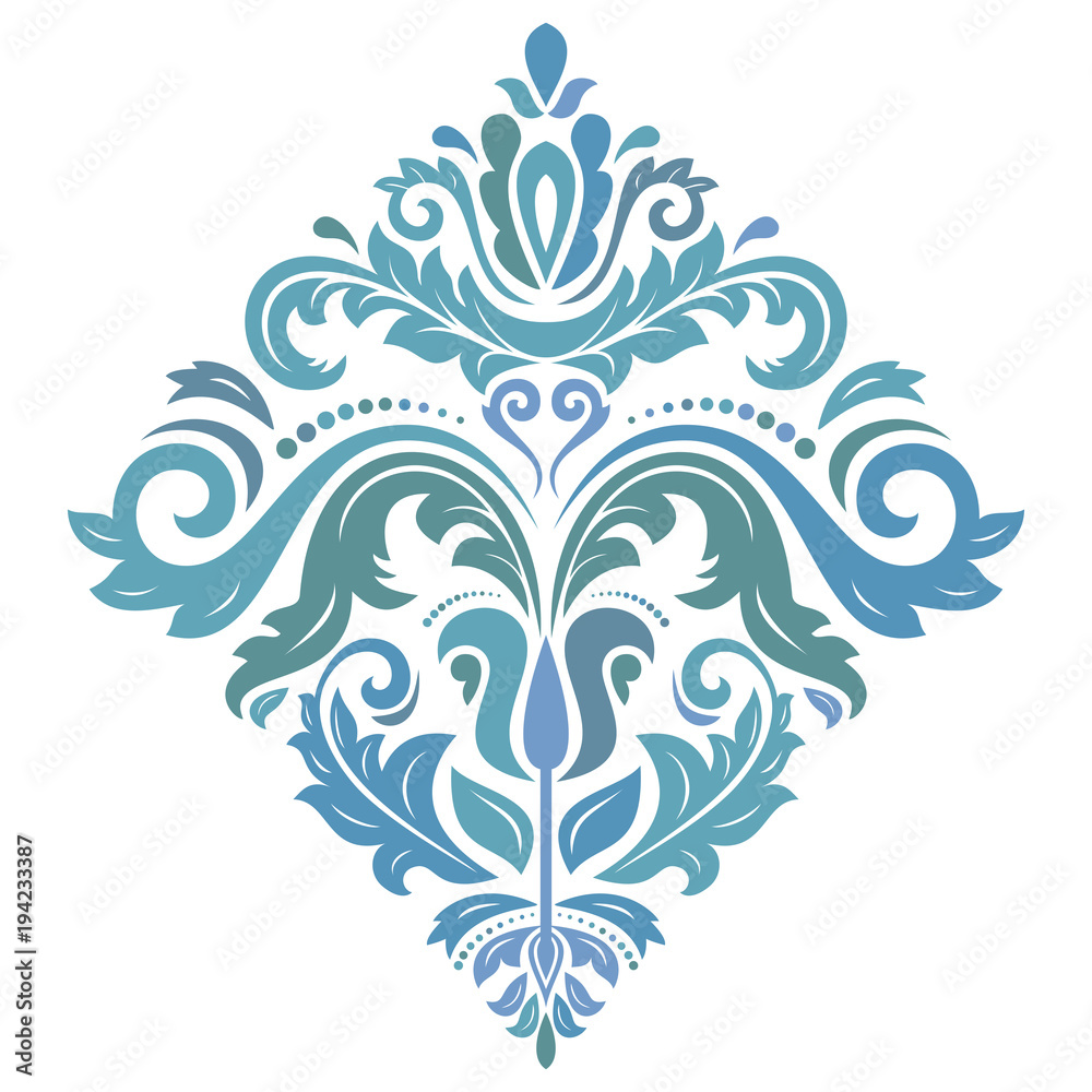 Oriental vector colorful pattern with arabesques and floral elements. Traditional classic ornament. Vintage pattern with arabesques
