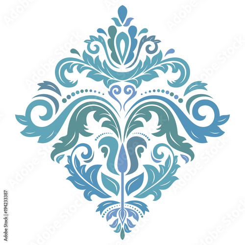 Oriental vector colorful pattern with arabesques and floral elements. Traditional classic ornament. Vintage pattern with arabesques